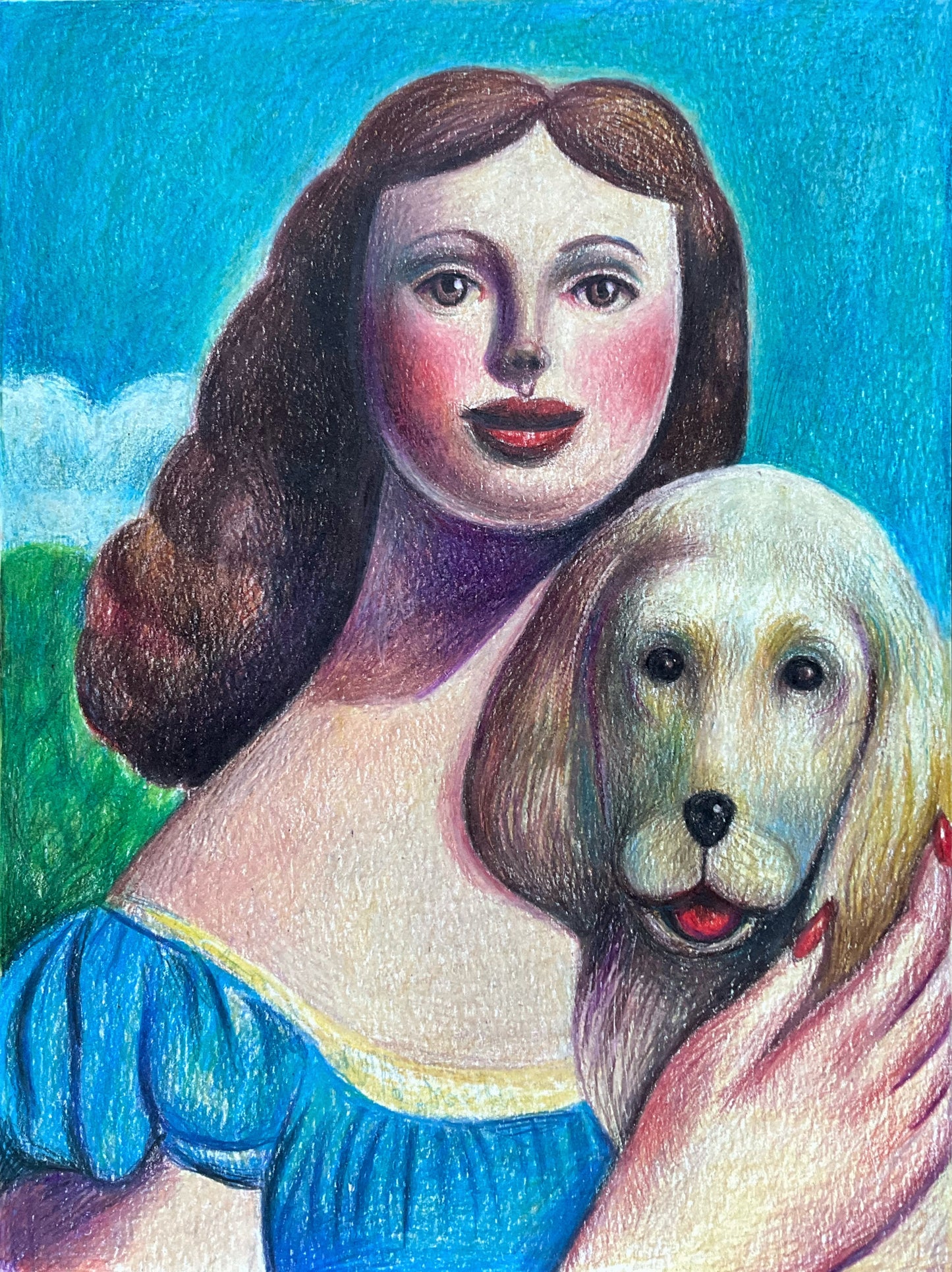 Woman with White Dog
