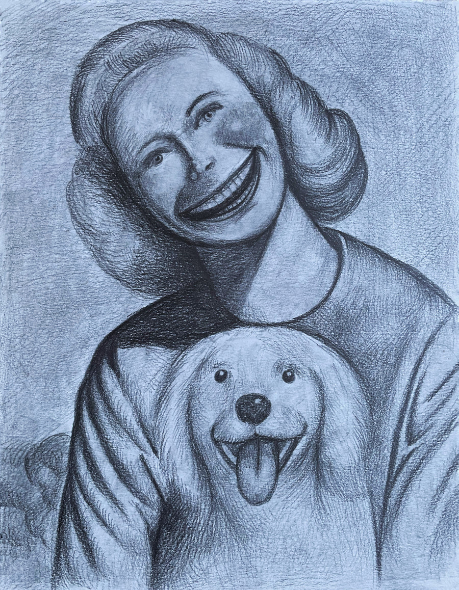 Happy Woman with Her Dog