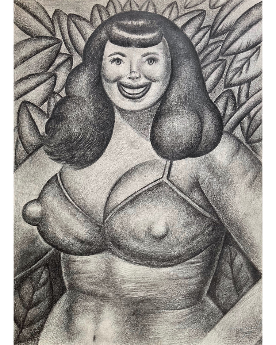 Bather with Long Dark Hair