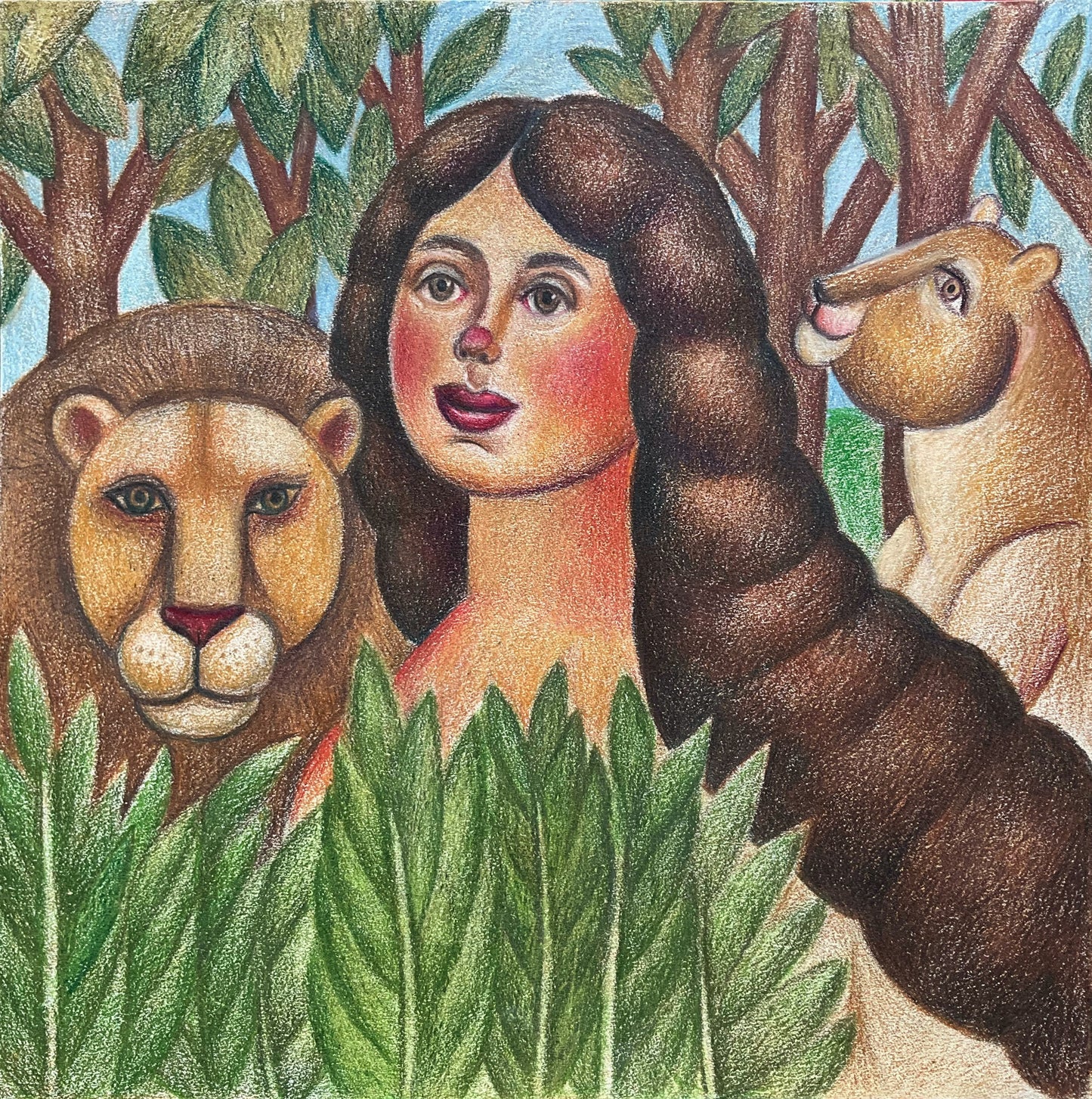 Woman with Two Lions, 2023
