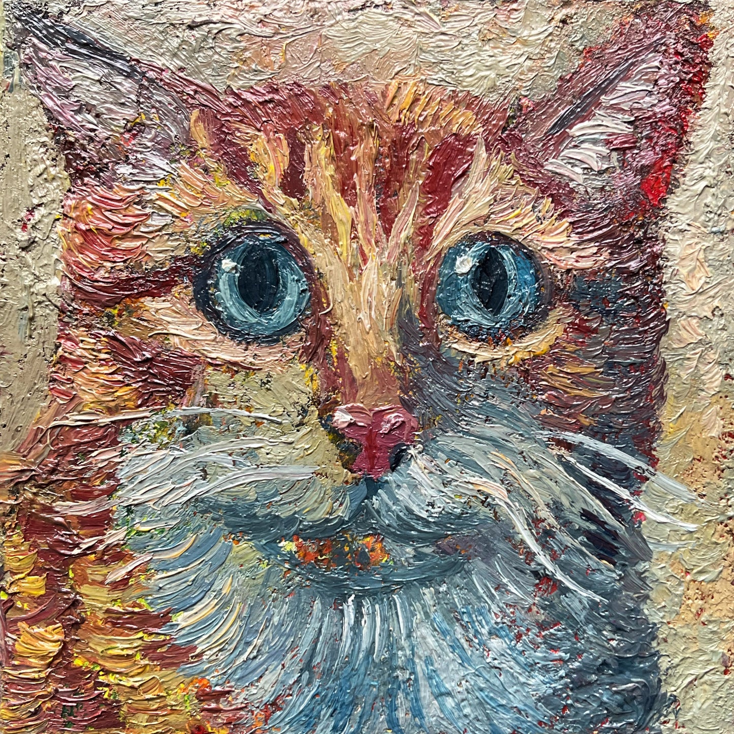 Mini Cat, Orange with Stripes