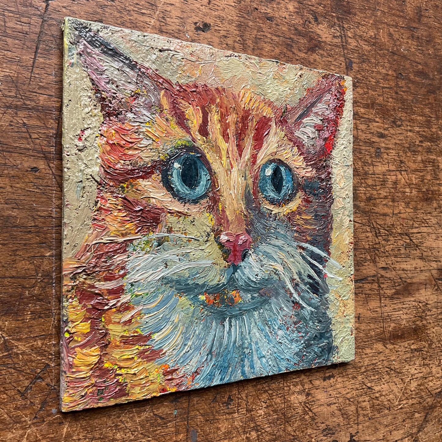 Mini Cat, Orange with Stripes