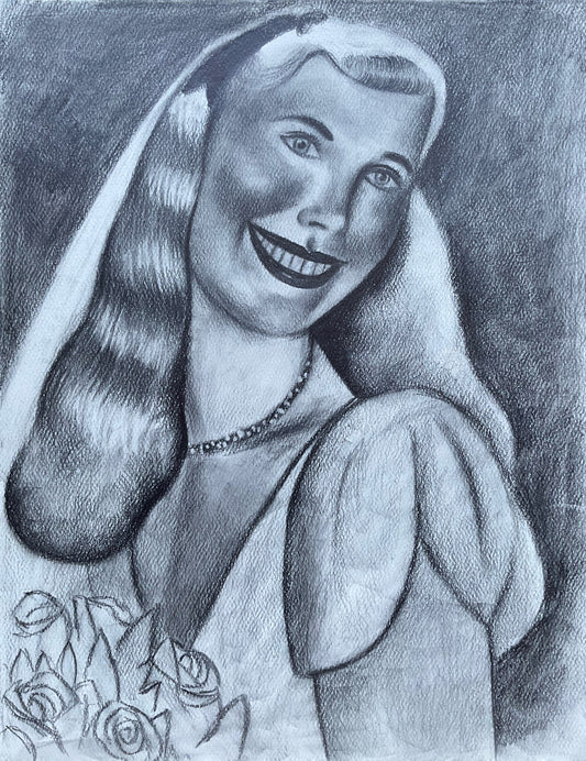 Woman Wearing Her Wedding Dress
