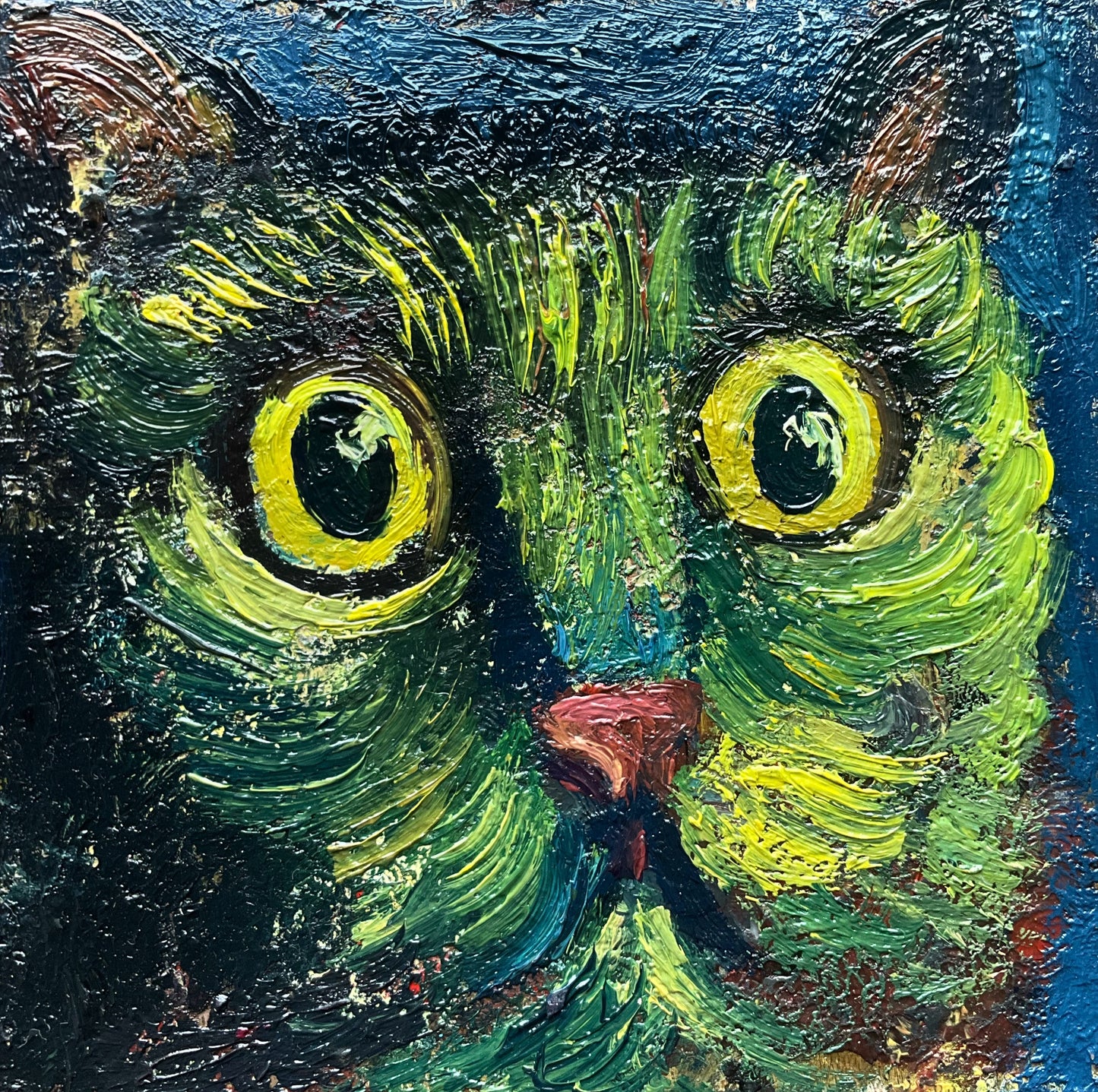 Mini Cat, Blue and Yellow