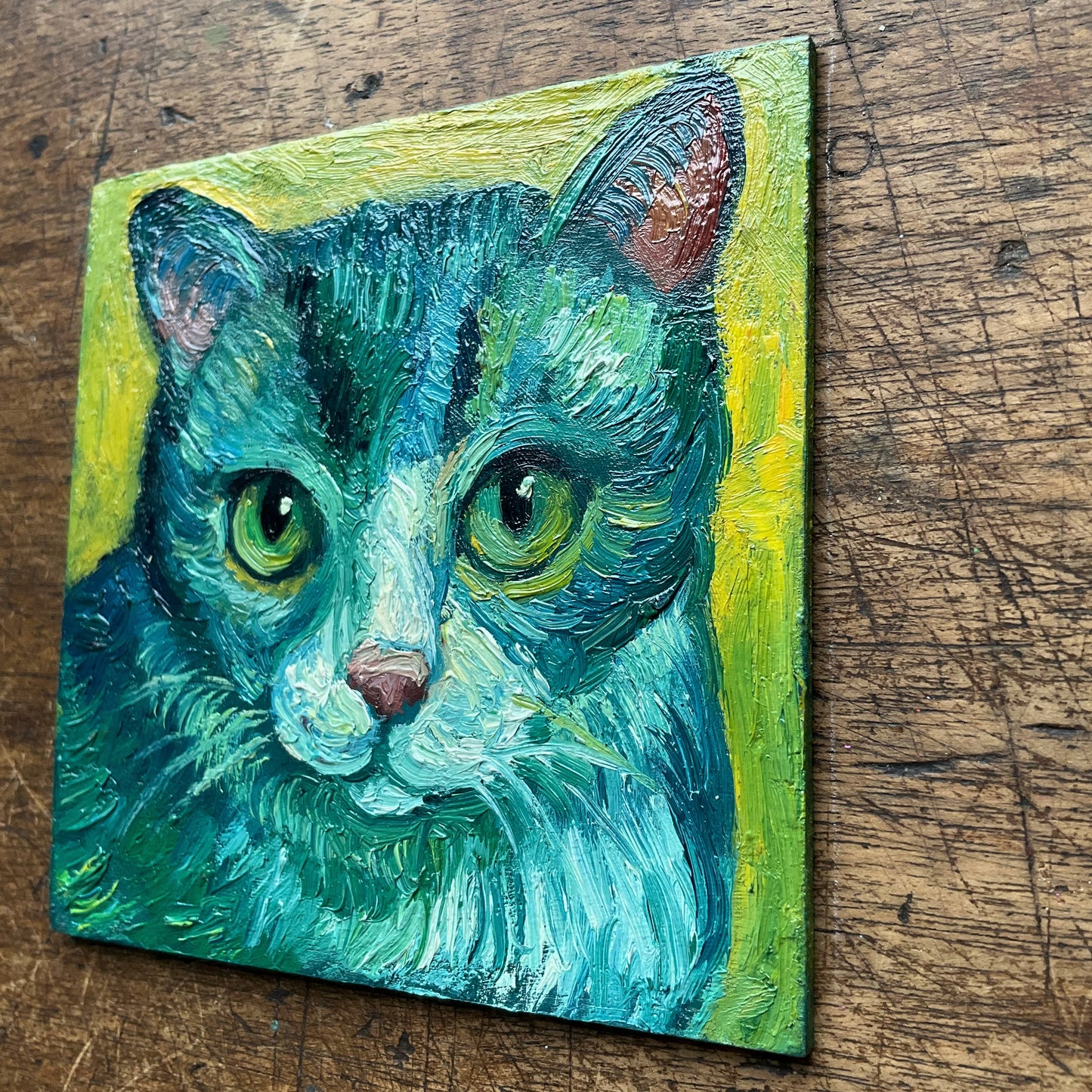 Mini Cat, Yellow and Blue