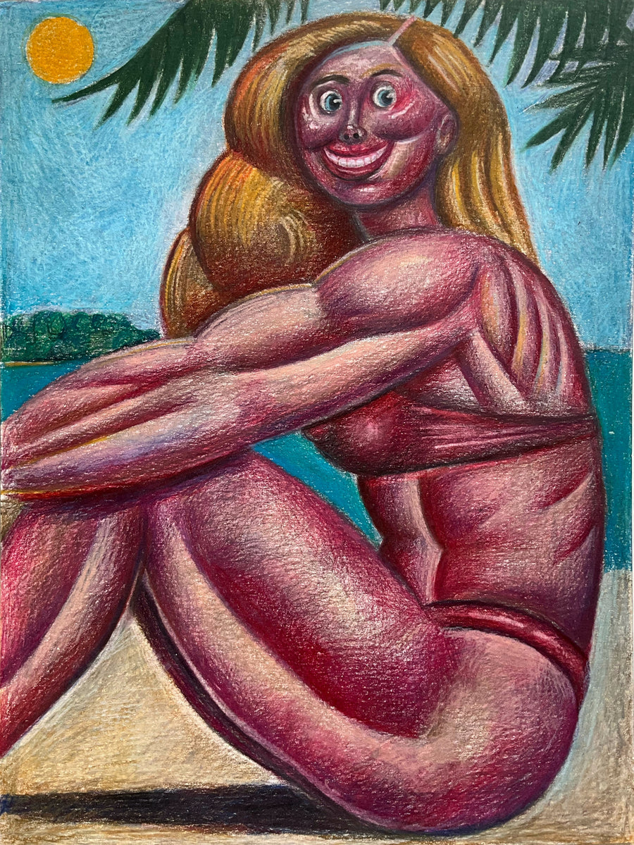 Female Bodybuilder at the Beach, 2024
