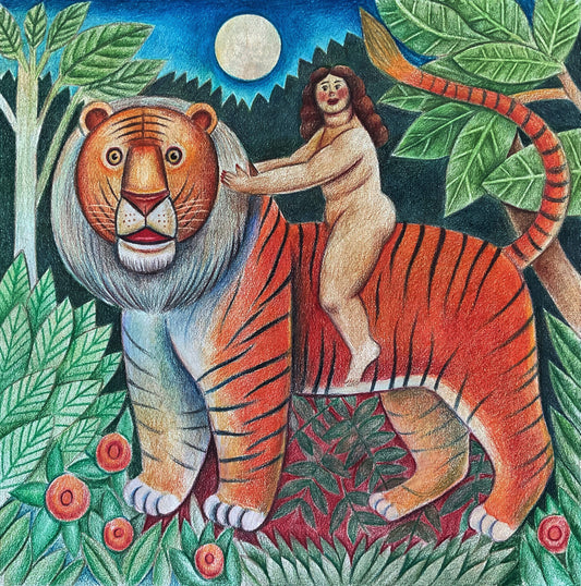 Woman Riding a Tiger, 2024