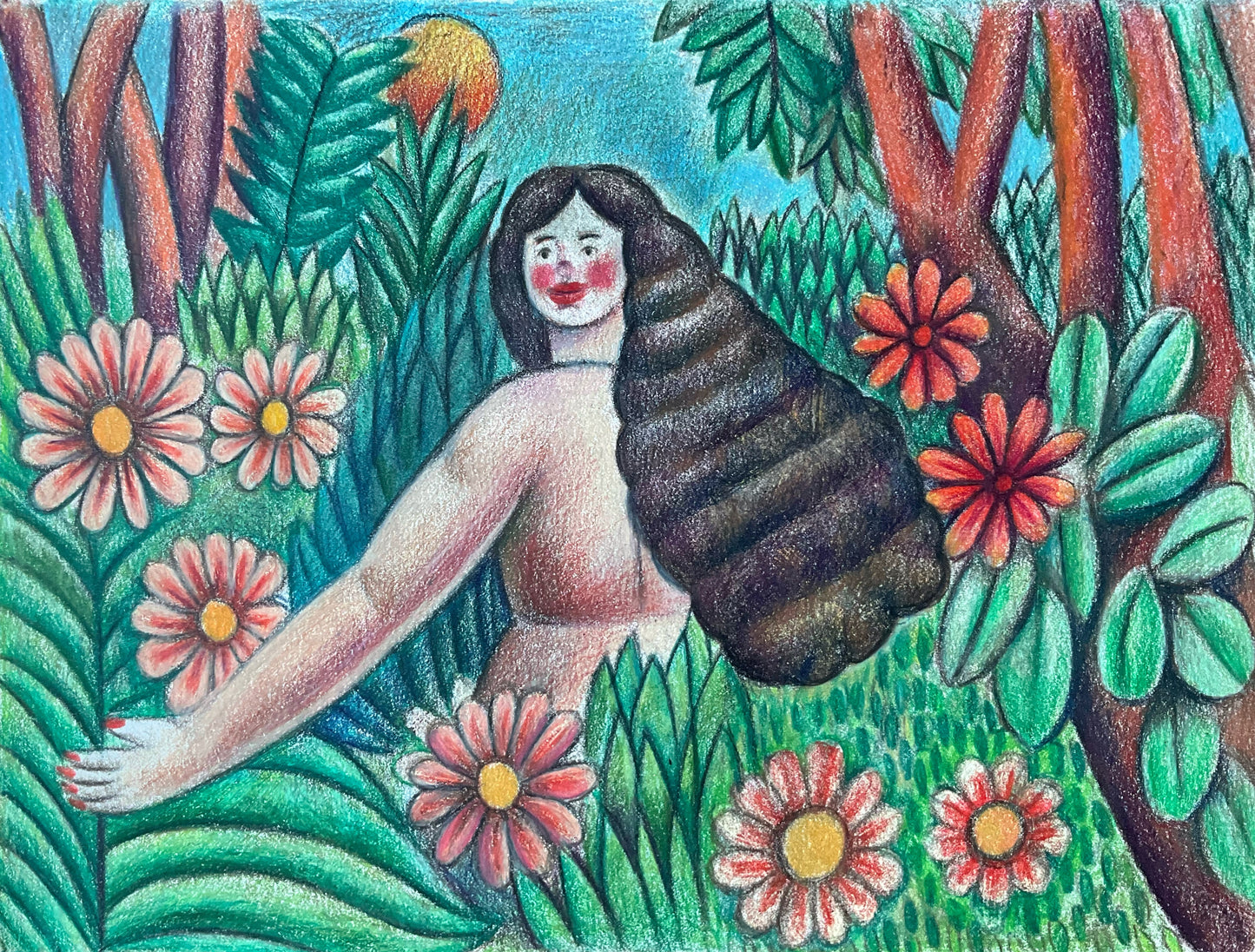 Happy Woman in Her Garden, 2023