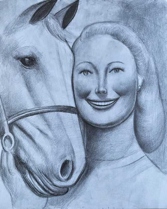 Woman and Horse, Study