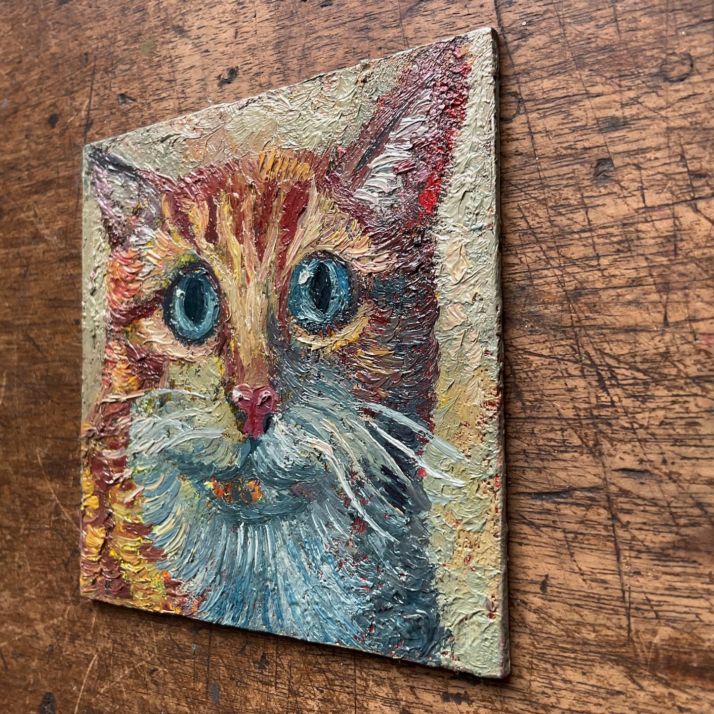 Mini Cat, Orange with Stripes