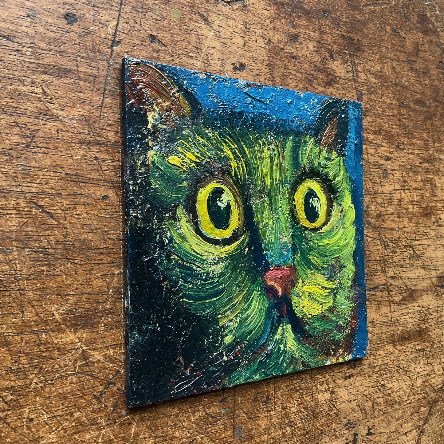 Mini Cat, Blue and Yellow