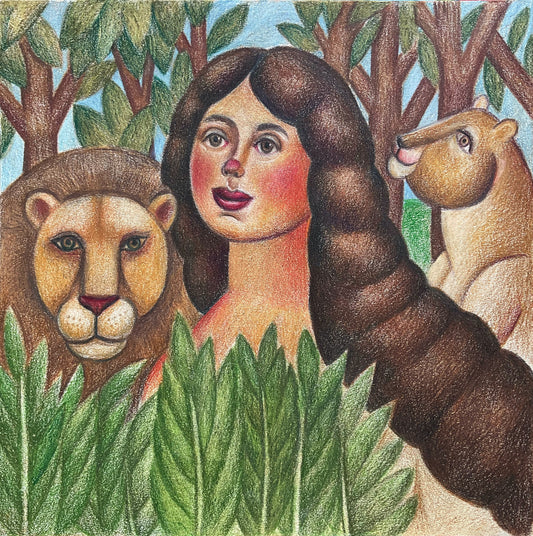 Woman with Two Lions, 2023