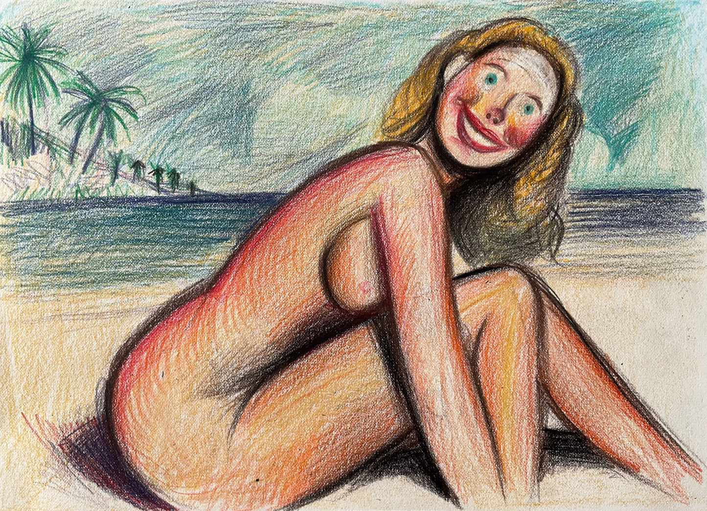 Woman Posing at the Beach, 2024