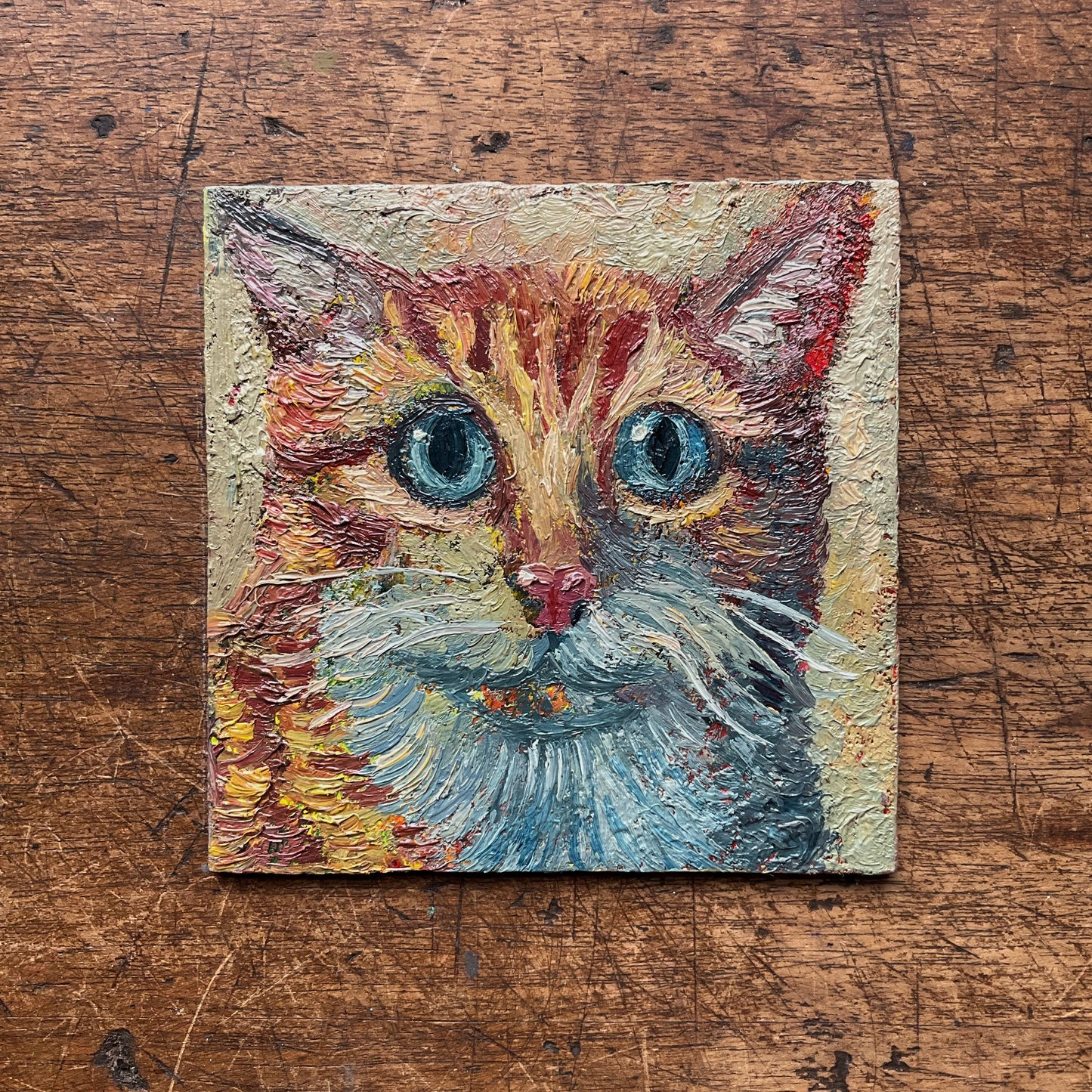 Mini Cat, Orange with Stripes
