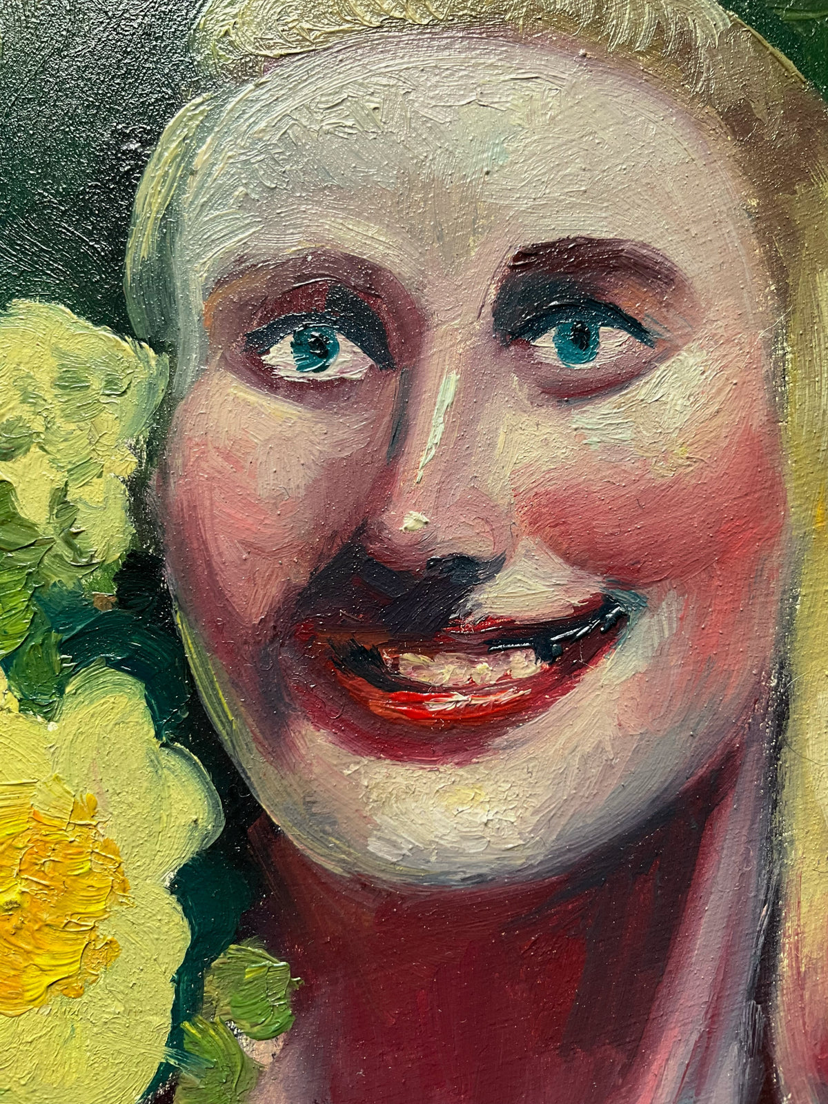 Woman Smiling Wearing a Red Dress